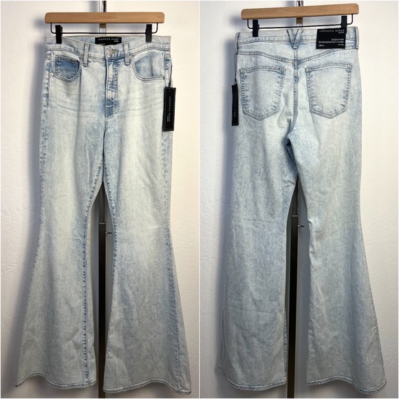 NWT Veronica Beard Sheridan High-Rise Stretch Bell-Bottom Flare Jeans - Picture 14 of 15